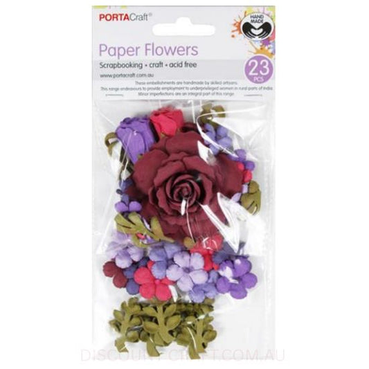 Paper Flowers - Berry Rose Set 23pk