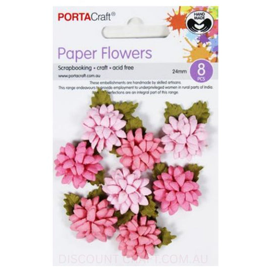 Paper Flowers Lotus Bloom - Flamingo 24mm 8pk