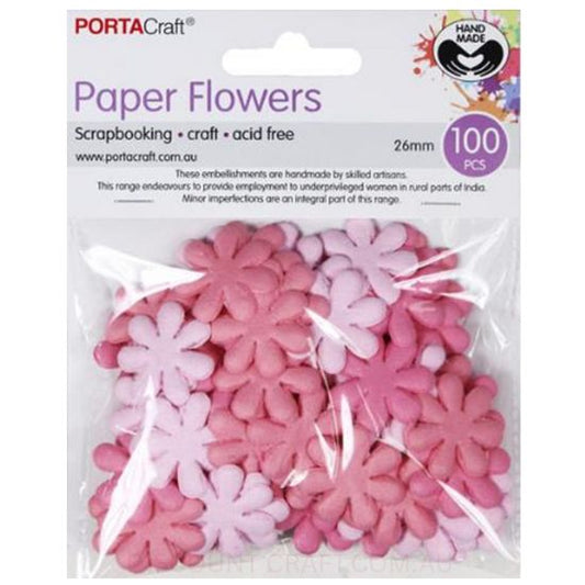 Paper Flowers Daisies - Flamingo 26mm 100pk