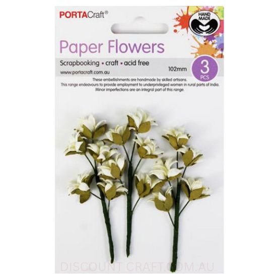 Paper Flowers - Ivory 102mm 3pk