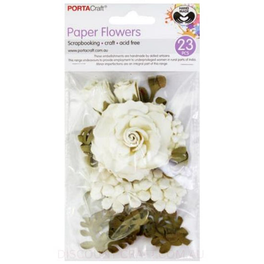 Paper Flowers - Ivory Rose Set 23pk