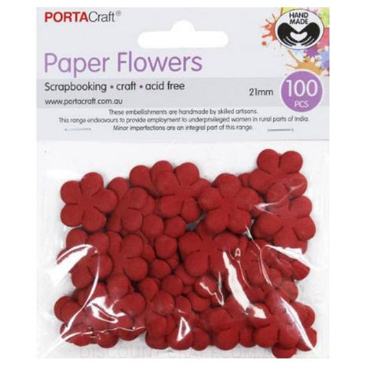 Paper Flowers - Red 21mm 100pk