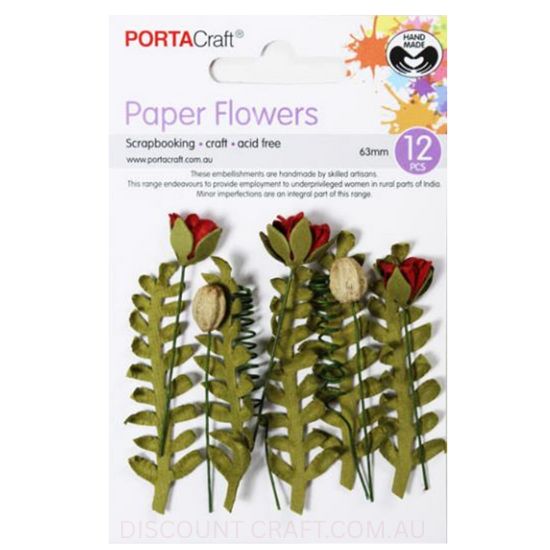 Paper Flowers - Red Set 12pk