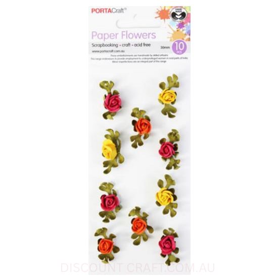 Paper Flowers Roses - Sunset 30mm 10pk