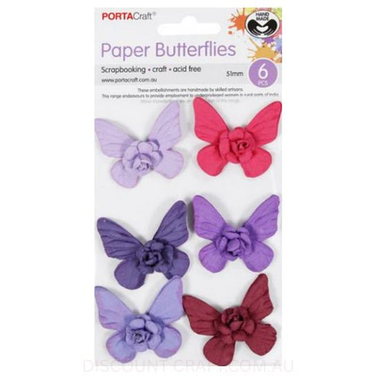 Paper Butterflies - Berry 51mm 6pk