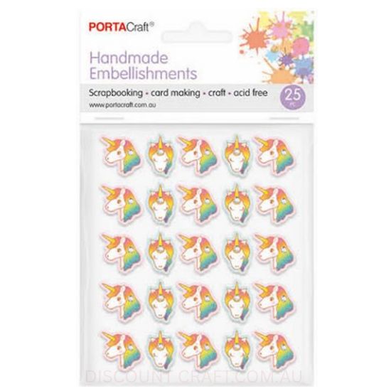 Handmade Embellishments - Foil Unicorn Heads 25pk