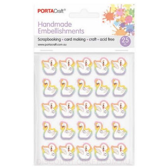 Handmade Embellishments - White Swans 25pk