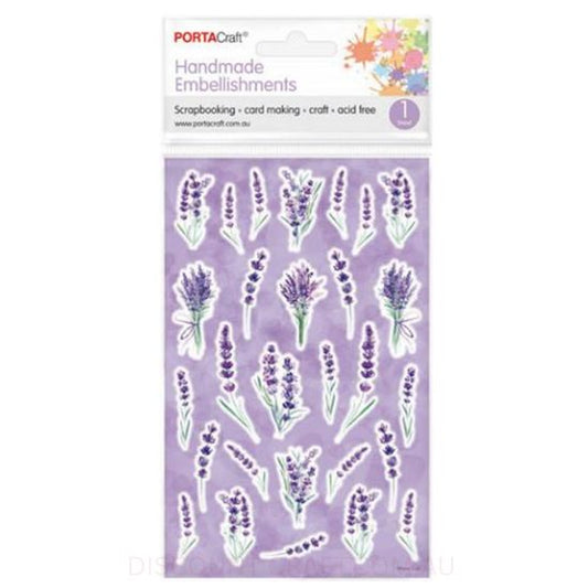 Handmade Embellishment - Floral Lavender