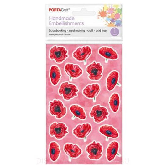 Handmade Embellishment - Floral Poppys