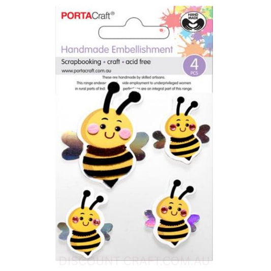 Handmade Embellishments - Resin Bees 4pk