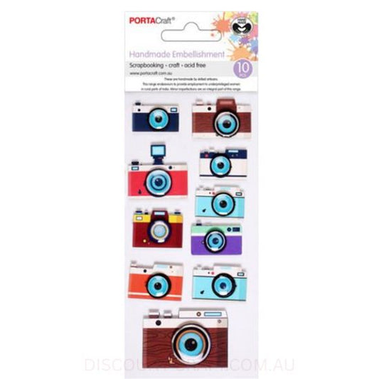 Handmade Resin Embellishments - Cameras 10pk