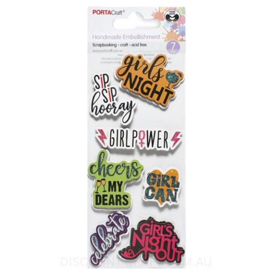 Handmade Embellishments - Girls Night 7pk