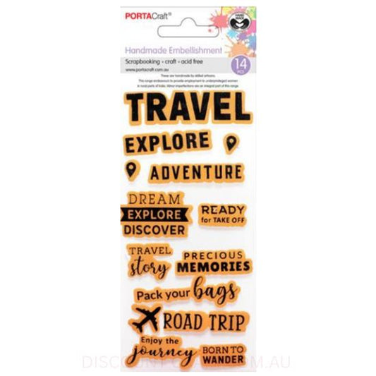 Handmade Embellishments - Travel & Explore 14pk