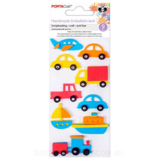 Handmade Embellishments - Foam Vehicles 9pk