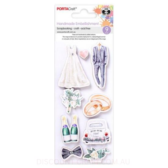 Handmade Embellishments - Wedding Day 9pk