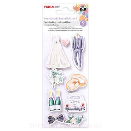 Handmade Embellishments - Wedding Day 9pk