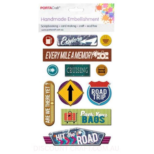 Handmade Embellishments - Road Trip