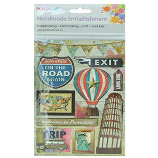 Handmade Embellishments - Travel Theme