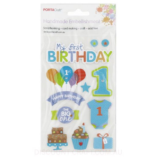 Handmade Glitter Embellishment - 1st Birthday Boy