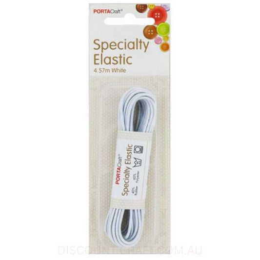 Hat Elastic - 1mm x 4.57 meters - White