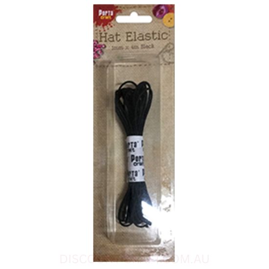 Hat Elastic - 1mm x 4 meters - Black