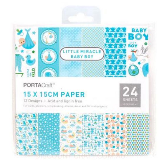 Paper Pattern Pad - Baby Boy 15x15cm