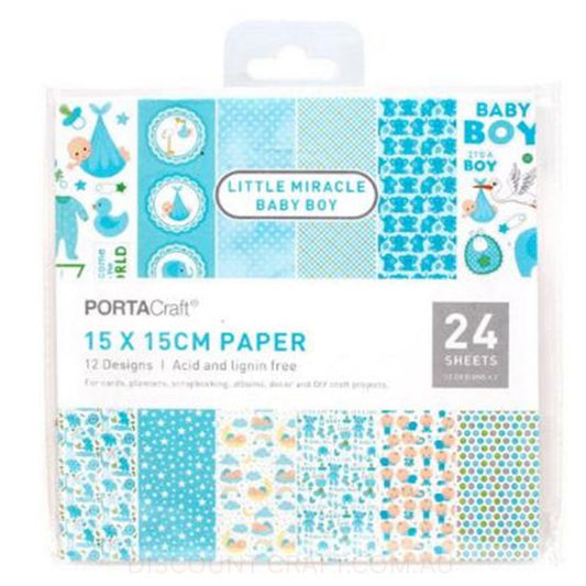 Paper Pattern Pad - Baby Boy 15x15cm