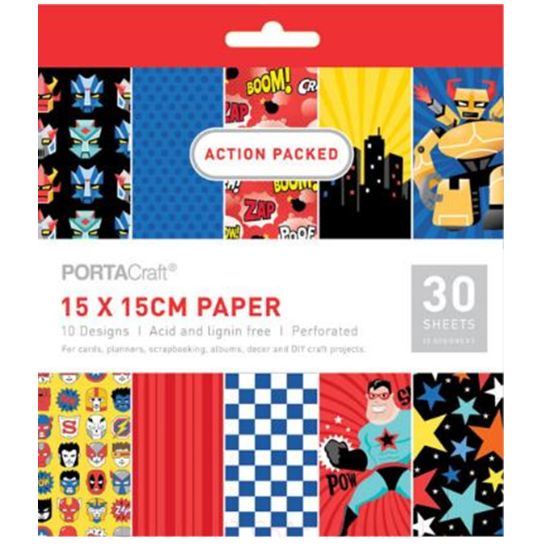 Paper Pattern Pad - Action Packed 15x15cm