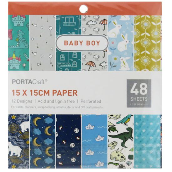 Paper Pattern Pad - Baby Boy 15x15cm