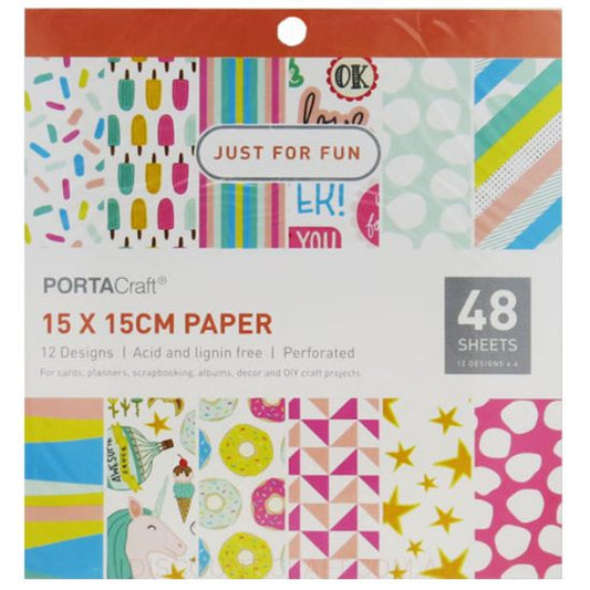 Paper Pattern Pad - Just for Fun 15x15cm