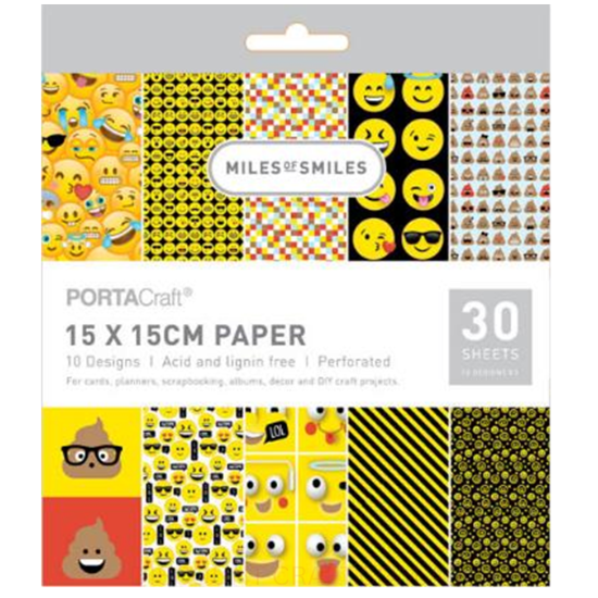 Paper Pattern Pad - Smiles 15x15cm
