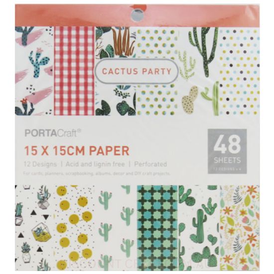 Paper Pattern Pad - Cactus Party 15x15cm