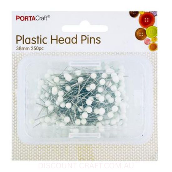 Plastic Head Pins 38mm 250pk