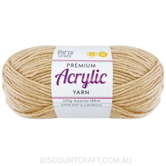 Acrylic Yarn 100g 189m 8ply - Almond