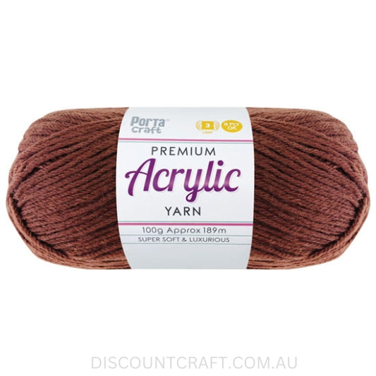 Acrylic Yarn 100g 189m 8ply - Chestnut