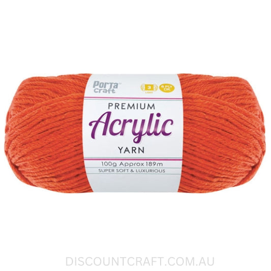 Acrylic Yarn 100g 189m 8ply - Pumpkin