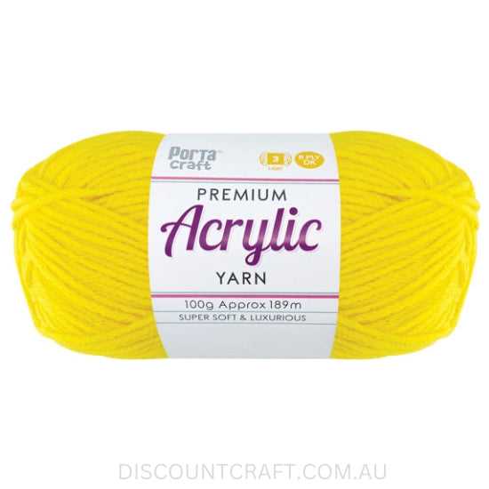 Acrylic Yarn 100g 189m 8ply - Sunshine