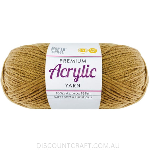 Acrylic Yarn 100g 189m 8ply - Tortilla