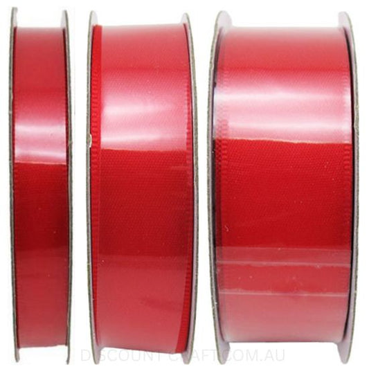 Satin Ribbon Double Sided - Bright Red - 6mm x 8 metres
