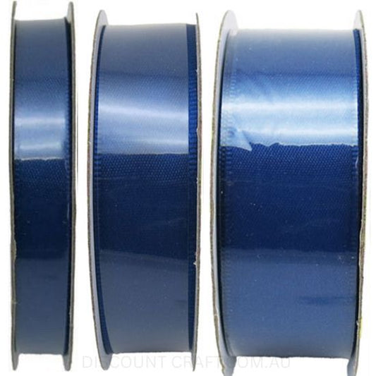 Satin Ribbon Double Sided - Navy - 6mm x 8 metres