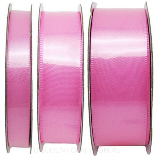 Satin Ribbon Double Sided - Pink - 6mm x 8 metres