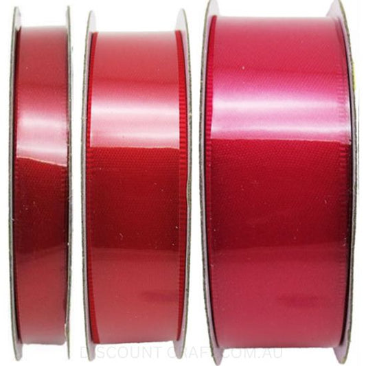 Satin Ribbon Double Sided - Red - 6mm x 8 metres