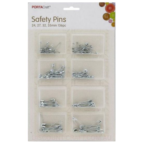 Safety Pins Assorted Size 136pk