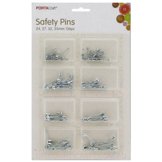 Safety Pins Assorted Size 136pk