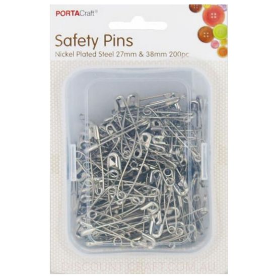 Safety Pins 27mm & 38mm 200pk