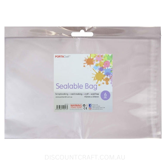 Sealable Bags 412x514mm 6pk