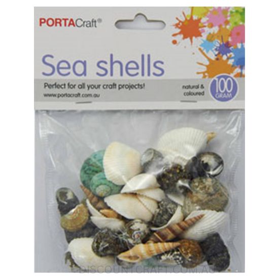 Assorted Sea Shells - Natural & Coloured 100g