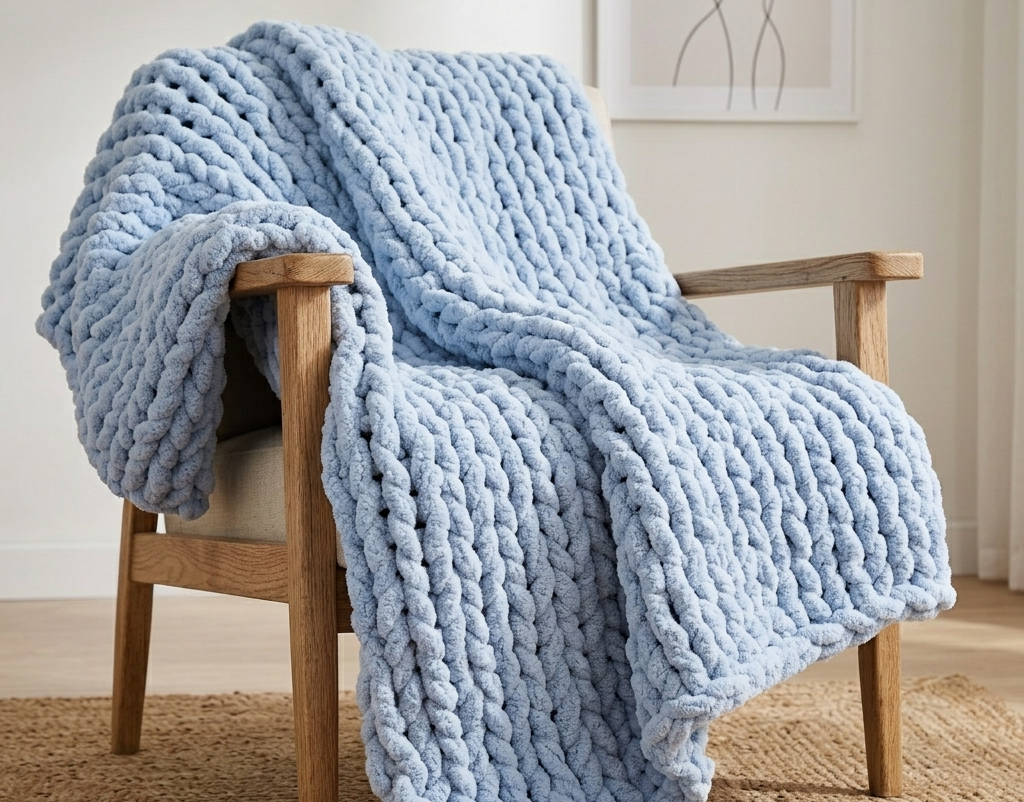 Chunky Blanket Blue - Thick Yarn Australia Online