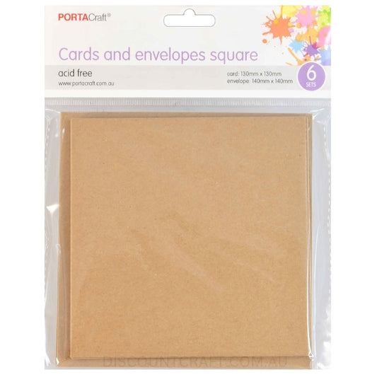 Square card and envelope Set in Kraft Colour