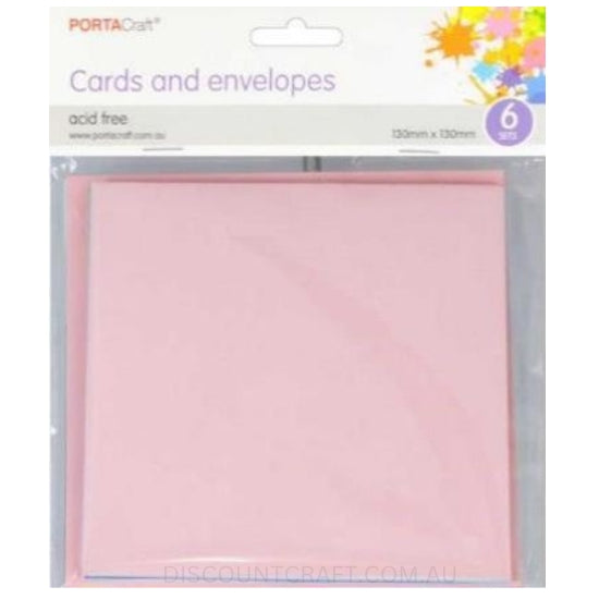 Square card and envelope set in mixed pastel colours